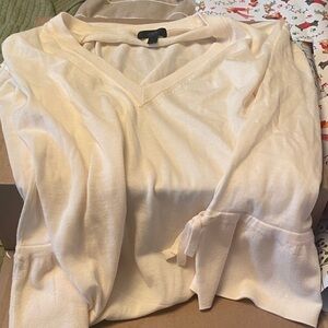 Jcrew Cream V-Neck Sweater